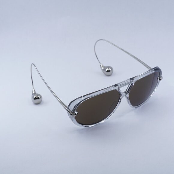 Bottega Veneta BV1273S 009 Sunglasses Grey Geometric Frame, Brown Lenses main image 8